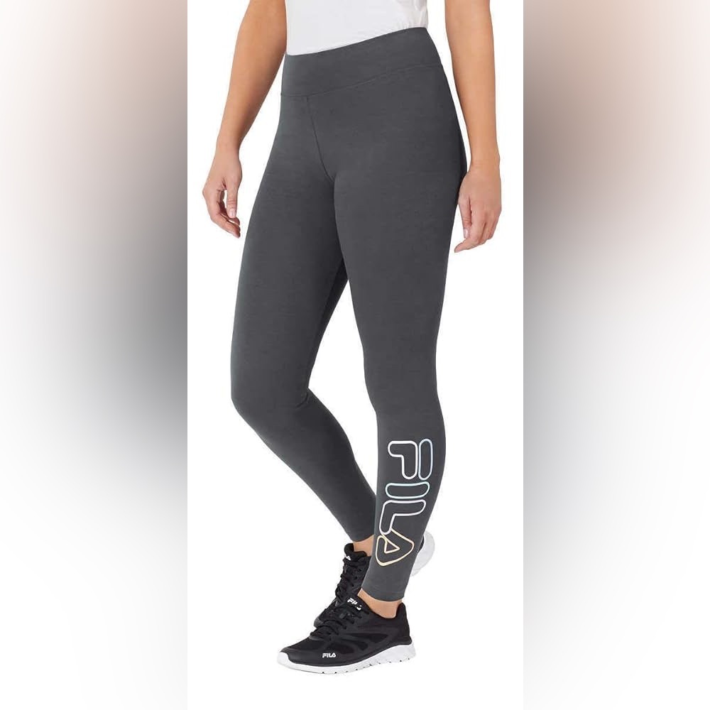 Fila Sport Black Activewear Cotton Yoga Leggings Activewear Running Workout Gym - Picture 1 of 6